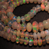 AAA -16 inches Very Rare Ethiopian Opal Very Unique Super Rare Ethiopian Opal Smooth Rondells Super Rare Inside Fire Opal Size 3-6mm